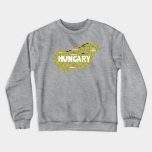 Hungary Illustrated Map Crewneck Sweatshirt